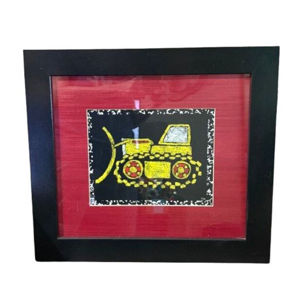 Dump Truck Airplane & Bulldozer Framed Pictures Set of 3 Signed by Riki - Picture 7 of 16